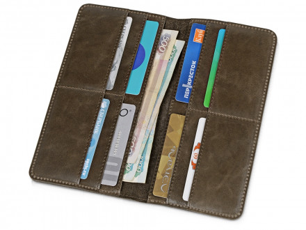 Трэвел-портмоне Druid с отделением на молнии, коричневый