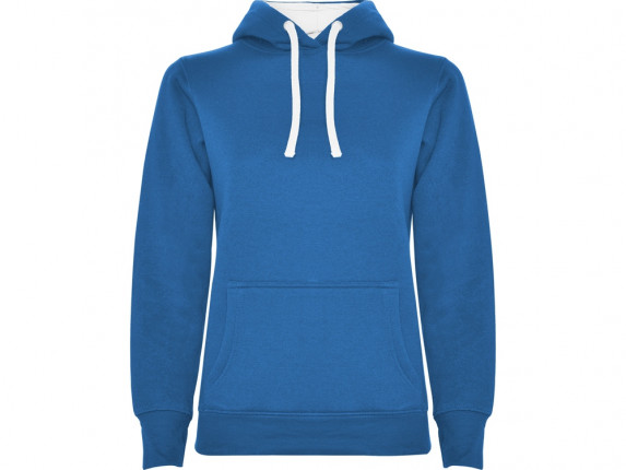 Толстовка с капюшоном Urban женская, королевский синий/белый
