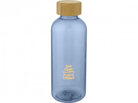 Ziggs спортивная бутылка из переработанного пластика объемом 650 мл, синий прозрачный