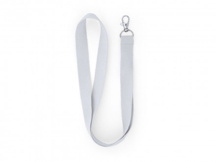 Ланъярд ECOHOST из RPET с карабином, белый