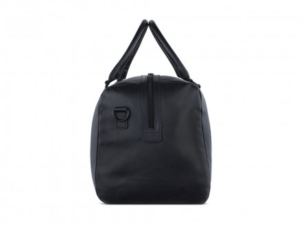 Сумка дорожная BUGATTI Clark, чёрная, воловья кожа/полиэстер, 45х20х27,5 см, 24 л