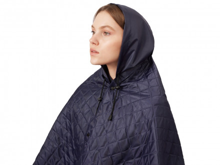 Пончо Cappy с капюшоном на липучке в мешке, темно-синий