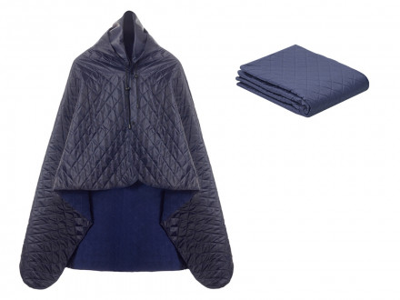 Пончо Cappy с капюшоном на липучке в мешке, темно-синий