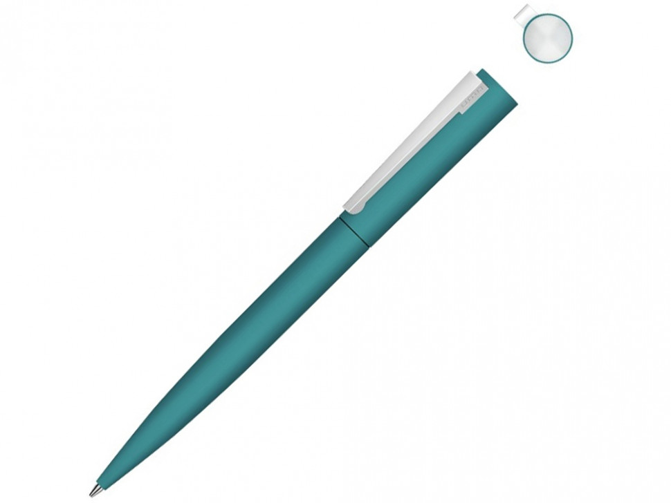 Металлическая шариковая ручка soft touch Brush gum, бирюзовый