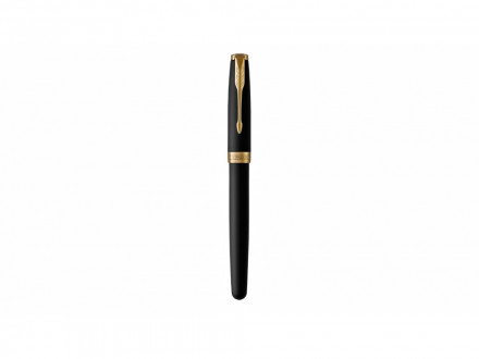 Ручка роллер Parker Sonnet  Matte Black GT, стержень: F, цвет чернил: black, в подарочной упаковке
