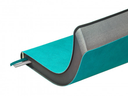 Ежедневник А5 датированный Boston 2027, морская волна с серым обрезом