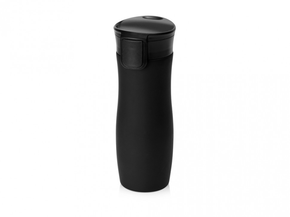 Вакуумная термокружка с кнопкой Streamline, Waterline, soft-touch, черный