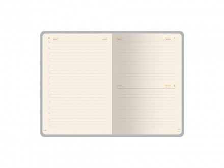 Ежедневник А5 датированный Boston 2026, фиолетовый с салатовым обрезом