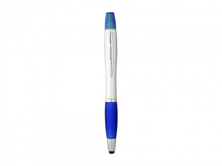 Ручка-стилус Nash с маркером, синий классический/серебристый