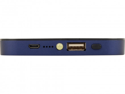 Портативное зарядное устройство на 4000 mAh с литий-полимерной батареей в компактном корпусе из металла, синий