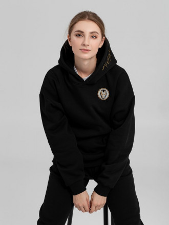 Худи оверсайз с вышивкой Tony Stark, черное