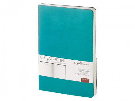 Ежедневник А5 недатированный Megapolis Velvet Flex, морская волна