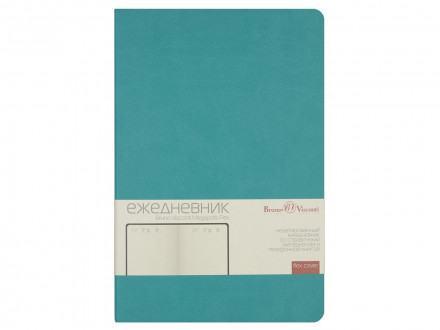 Ежедневник А5 недатированный Megapolis Velvet Flex, морская волна