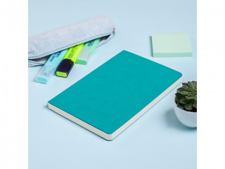 Ежедневник А5 недатированный Megapolis Velvet Flex, морская волна