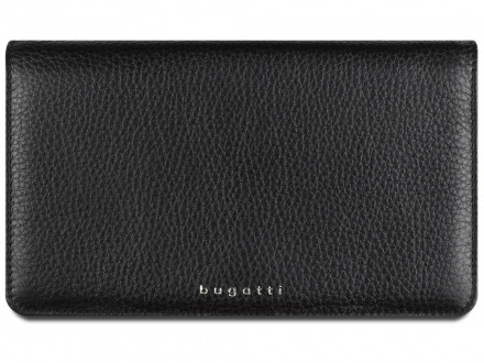 Кошелёк женский BUGATTI СУПЕР ЛЕДИ | LADY TOP, чёрный, натуральная воловья кожа, 19,5х2х11,2 см