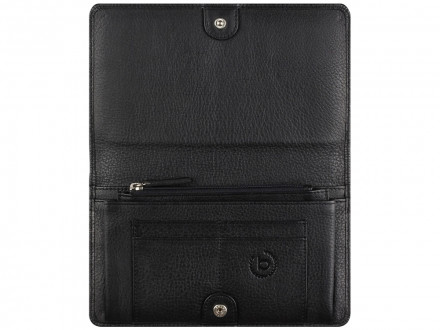 Кошелёк женский BUGATTI СУПЕР ЛЕДИ | LADY TOP, чёрный, натуральная воловья кожа, 19,5х2х11,2 см