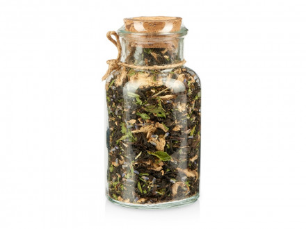 Подарочный набор с пледом, термокружкой и чаем, бежевый