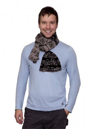 Шарф Legato, песочный c черным