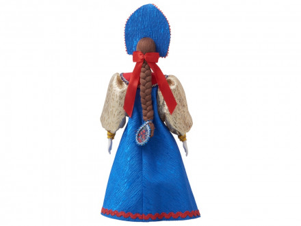 Подарочный набор: кукла фарфоровая, чай Малина с мятой, синий