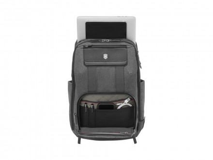 Рюкзак VICTORINOX Architecture Urban 2 Deluxe Backpack 15, серый, полиэстер/кожа, 31x23x46 см, 23 л