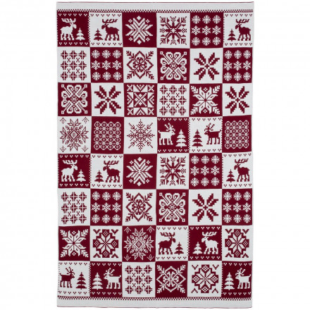 Плед Norse, бордовый с белым