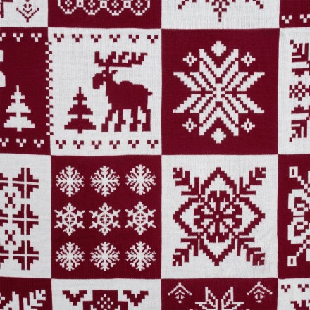 Плед Norse, бордовый с белым