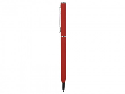 Ручка металлическая шариковая Атриум с покрытием софт-тач, красный