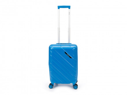 Чемодан TORBER В Отпуск, синий, полипропилен, 36 х 21,5 х 55 см, 38 л