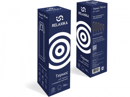Термос Relaxika 101 (0,75 литра), темно-синий (без лого)