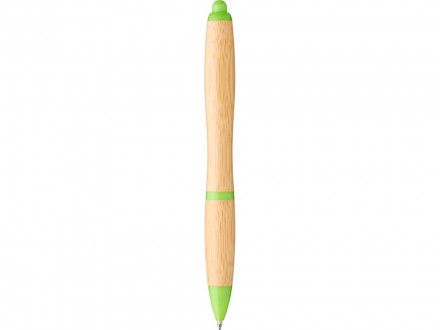 Шариковая ручка Nash из бамбука, натуральный/зеленое яблоко