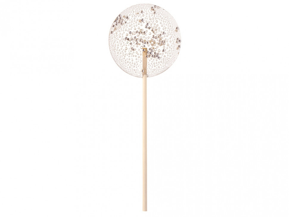 Леденец Круг прозрачный из изомальта с серебристой посыпкой, 30 гр.