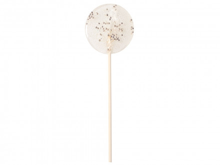 Леденец Круг прозрачный из изомальта с серебристой посыпкой, 30 гр.