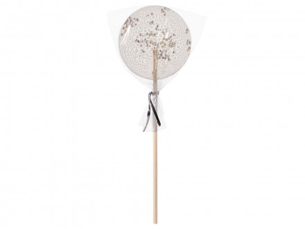 Леденец Круг прозрачный из изомальта с серебристой посыпкой, 30 гр.