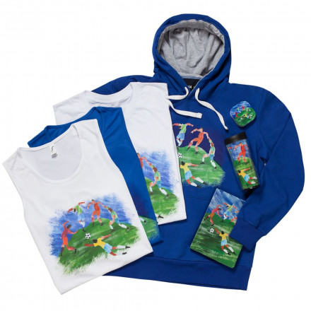 Толстовка «Футбол via Матисс», ярко-синяя