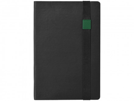 Блокнот А5 Doppio, зеленый/черный
