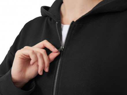 Толстовка оверсайз с капюшоном на молнии Monaco, черный