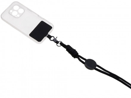 Ремешок на шею для телефона Нэко, черный