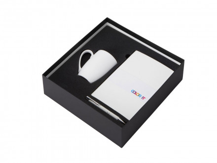 Подарочный набор с блокнотом С2, металлической ручкой и кружкой, белый