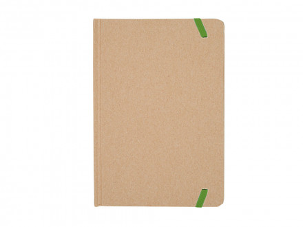 Блокнот А5 ESTELA с контрастной резинкой, бежевый/папоротник