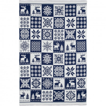 Плед Norse, синий с белым