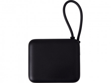 Внешний аккумулятор со встроенным кабелем Liri, QC/PD, 10000 мАч, черный