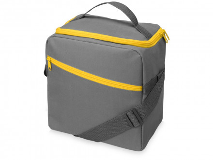 Изотермическая сумка-холодильник Classic c контрастной молнией, серый/желтый