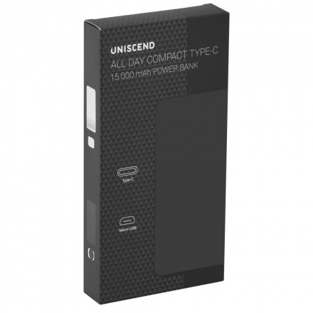 Внешний аккумулятор Uniscend All Day Compact Type-C 15000 мAч, белый