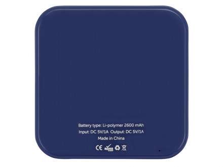 Портативное зарядное устройство (power bank) Квадрум, 2600 mAh, синий