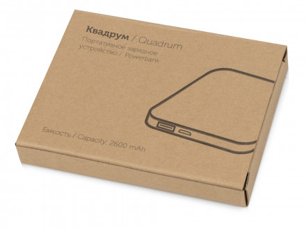 Портативное зарядное устройство (power bank) Квадрум, 2600 mAh, синий