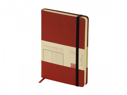 Ежедневник А5 недатированный Megapolis Velvet, ярко-бордовый