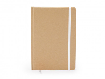 Блокнот А5 ESTELA с контрастной резинкой, бежевый/белый
