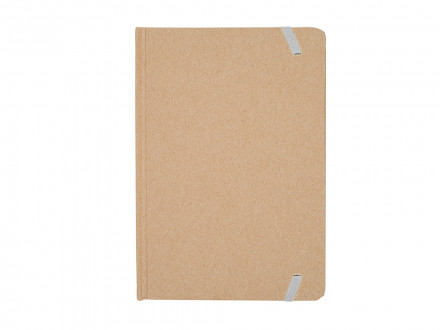 Блокнот А5 ESTELA с контрастной резинкой, бежевый/белый