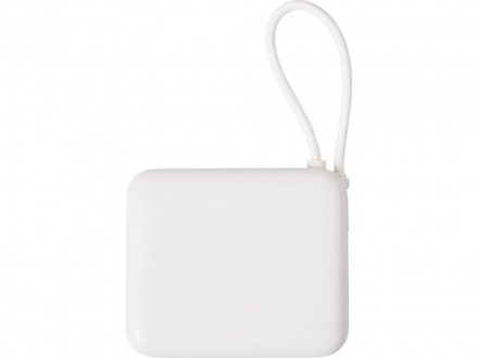 Внешний аккумулятор со встроенным кабелем Liri, QC/PD, 10000 мАч, теплый белый