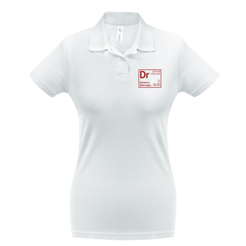 Рубашка поло женская «Разделение труда. Докторро», белая